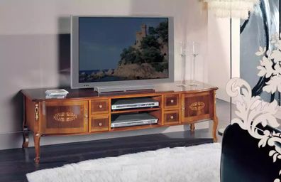 Klassisches tv Regal rtv Holz Wohnzimmer braun Möbel Sideboard Kommoden