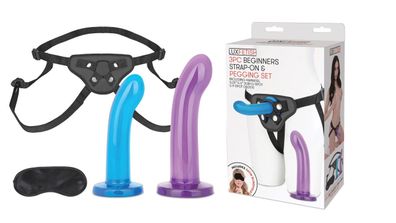 LUX FETISH Beginners Strap - On & Pegging Set (3pc)