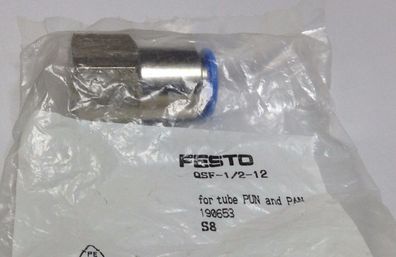 Festo 190653 Gerade Aufschraubverschraubung QSF-1/2-12-B Neu OVP