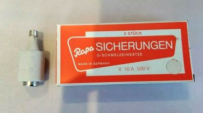 Rapa Sicherungseinsätze 10A Schmelzsicherung Inhalt 5 Stück