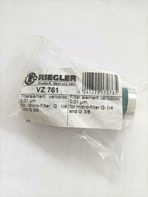 Riegler 100690-VZ 761 Filterelement 0,01 µm, Borsilikat/Mikrofiltervlies, BG 1