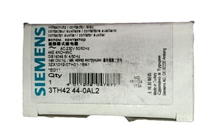 Siemens 3TH42 44-0AL2 Hilfsschütz Spule 230VAC 44E 4NO 4NC