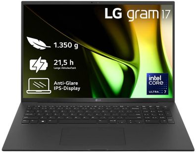 LG gram 17" Core Ultra 7 155H 16GB/512GB SSD Win11 schwarz 17ZV90S-G. AA75G