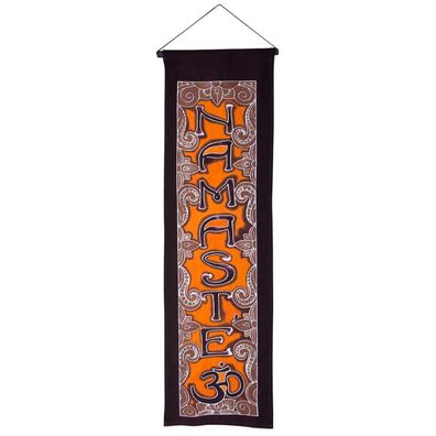 Wandbehang OM Namaste Rayon schwarz orange 26 x 90 cm Wandhänger