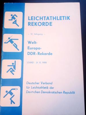 DDR Heft Leichtathletik Rekorde Welt-, Europa- und DDR Rekorde