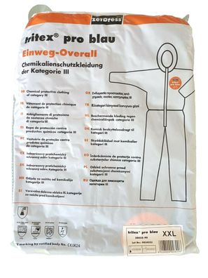 Einweg Overall Schutzanzug Tritex pro blau Art. Nr. 30625-90, XXL