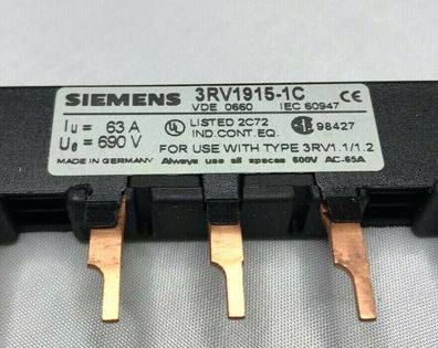 Siemens 3RV1915-1C Kammschiene 3polig Neu