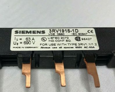 Siemens 3RV1915-1D 3Phasen Sammelschiene Neu