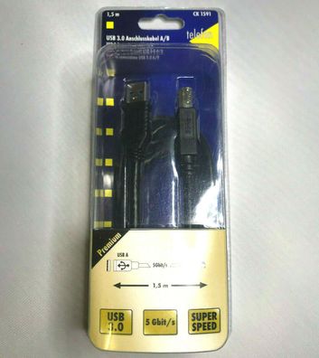 Schwaiger USB 3.0 Anschlusskabel A/B 1,5m Neu OVP