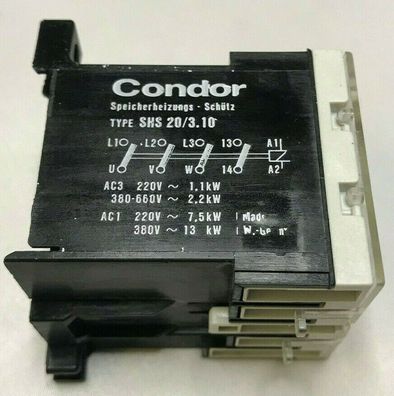 CONDOR Speicherheizungs - Schütz Typ SHS 20/3.10 220V 50Hz / 240V 60Hz