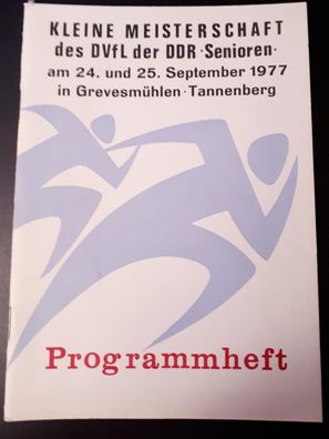 DDR Programmheft Kleine Meisterschaften Senioren 24.9.-25.9.1977 Grevesmühlen