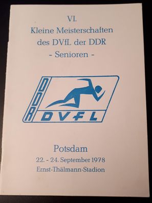 DDR Programmheft Kleine Meisterschaften der Senioren 22.9.-24.9.1978 Potsdam