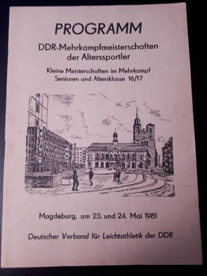 Programmheft DDR Mehrkampfmeisterschaften der Alterssportler 23.-24.5.1981 Magdeburg