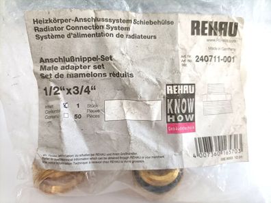 Rehau Rautitan Anschlussnippel-Set, 1/2" x 3/4" "Neu&OVP"