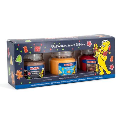 Haribo Duftkerze Sweet Winter Set - Christmas Bakery, Winter Fun, Cozy Home je 85g