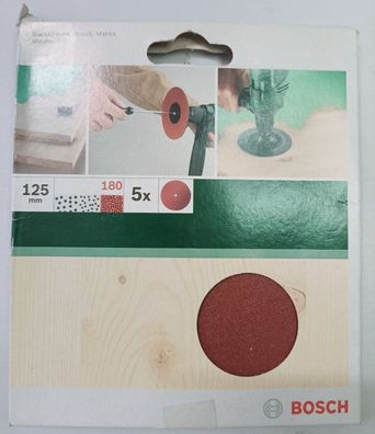 125 mm Bosch Schleifscheiben Schleifpapier K 180 Holz Metal Bohrmaschiene 5er !!