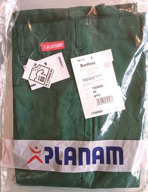 Planam BW 270 Arbeitshose grün Bundhose GR. 52 Hose Herrenhose Arbeitskleidung