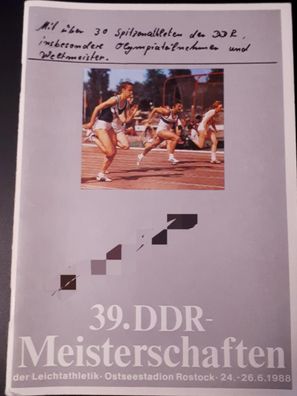 Programmheft 39. DDR Meisterschaften Leichtathletik 24.6.-26.6.1983 Rostock