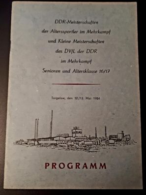 Programmheft DDR Meisterschaften der Alterssportler im Mehrkampf 12.5.-13.5.1984