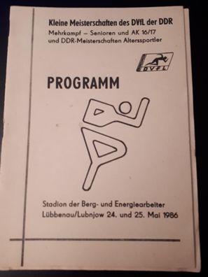 Programmheft DDR Kleine Meisterschaften Lübbenau 24.5.-25.5.1986