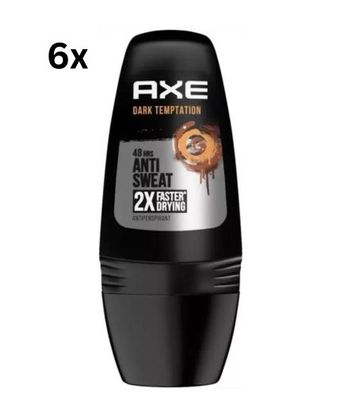 AXE Dark Temptation Deo - Roller - 48H Anti-Transpirant - 6X50ml (Gr. Standardgröße)