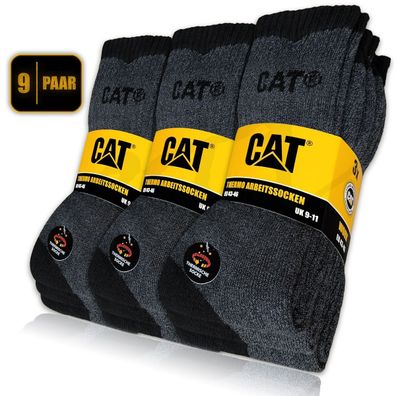 9 Paar CAT® Caterpillar THERMO WORK Arbeitssocken warme Winter Thermo Socken