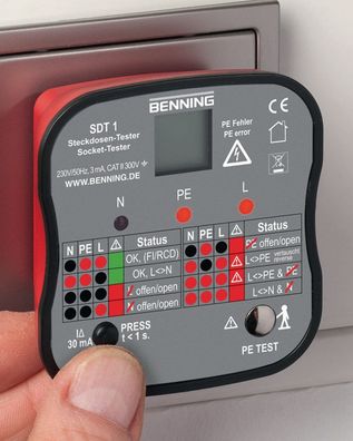 Steckdosentester SDT 1 z. Prüfung v. Schutzkon. steckd. Benning