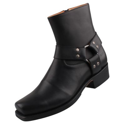 Sendra Boots Herren Biker Stiefelette Schwarz 12851-Pull Oil Negro