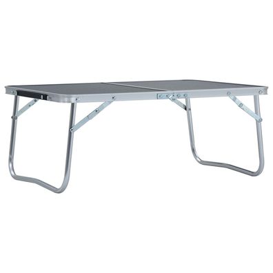 vidaXL Klappbarer Campingtisch Grau Aluminium 60 x 40 cm