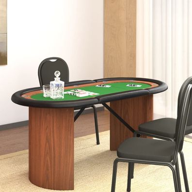 vidaXL Pokertisch 10 Spieler Grün 160x80x75 cm