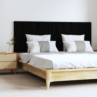 vidaXL Wand-Kopfteil Schwarz 166x3x60 cm Massivholz Kiefer