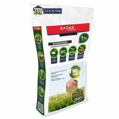 KADAX Rasensamen, Ziergras, Grassaatgut, Grassamen, 40 m2, 1 kg