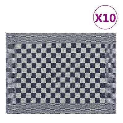 vidaXL Geschirrtücher 10 Stk. Blau und Weiß 50x70 cm Baumwolle