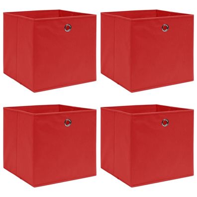 vidaXL Aufbewahrungsboxen 4 Stk. Rot 32x32x32 cm Stoff