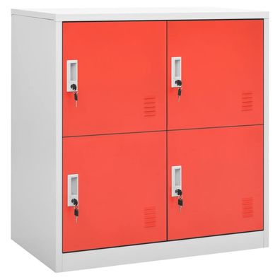 vidaXL Schließfachschrank Hellgrau und Rot 90x45x92,5 cm Stahl