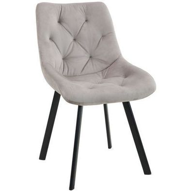 Esszimmerstuhl mit Samt AKORD SJ.33 Gepolsterter Stuhl aus Velours in Beige