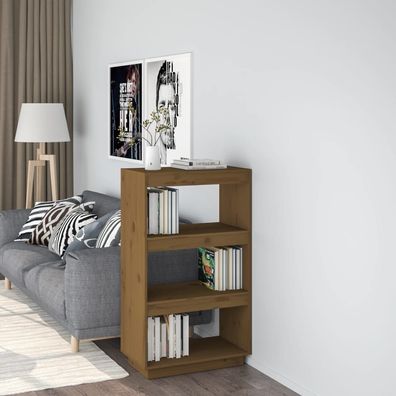 vidaXL Bücherregal/Raumteiler Honigbraun 60x35x103 Massivholz Kiefer