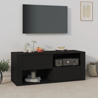 vidaXL TV-Schrank Schwarz 100x35x40 cm Holzwerkstoff