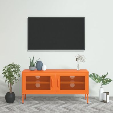 vidaXL TV-Schrank Orange 105x35x50 cm Stahl