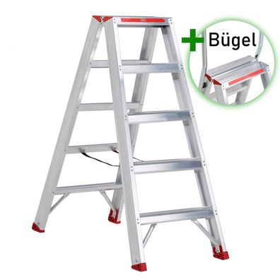 Altrex Sierra beidseitig begehbare Stufenstehleiter SDO 5 Stufen mit Buegel