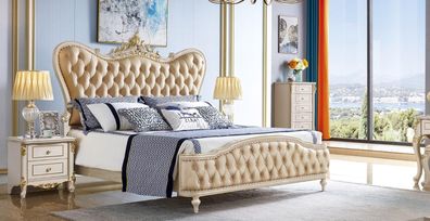 Schlafzimmer Möbel 3Tlg Set Echtholz Luxus Chesterfield Betten 2X Nachttische