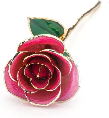 24K Gold Rose, wige Rose Handgefertigt Konservierte Rose mit Stand und