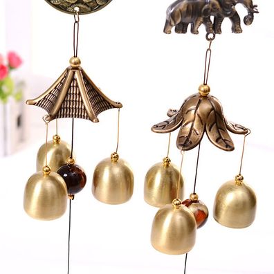 Elephant copper wind chimes door and window ornaments birthday gifts home