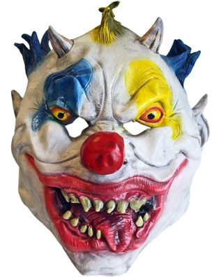 Latex Maske - Clown mit ausgestreckter Zunge Horrorclown Halloween Karneval