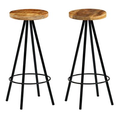 vidaXL Barhocker 2 Stk. Massivholz Mango