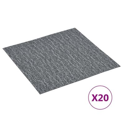 vidaXL PVC-Fliesen Selbstklebend 20 Stk. 1,86 m² Grau