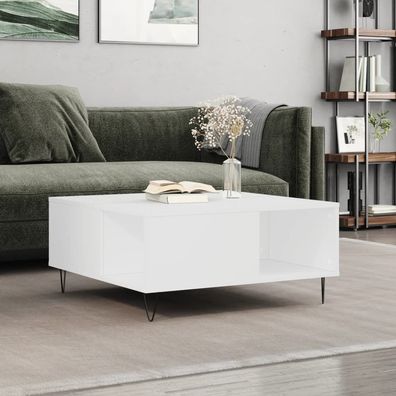 vidaXL Couchtisch Weiß 80x80x36,5 cm Holzwerkstoff