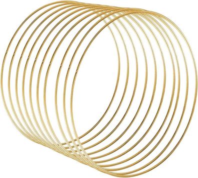 Sntieecr 10 Stéck 25cm Gold Metallring Makramee Ringe Floral Hoops Ringe Kranz