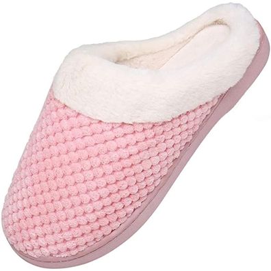 Damen Herren Winter Wärme Hausschuhe Memory Foam Plésch Pantoffeln rutschfest