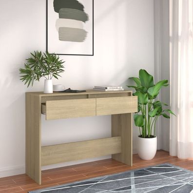 vidaXL Konsolentisch Sonoma-Eiche 100x35x76,5 cm Holzwerkstoff